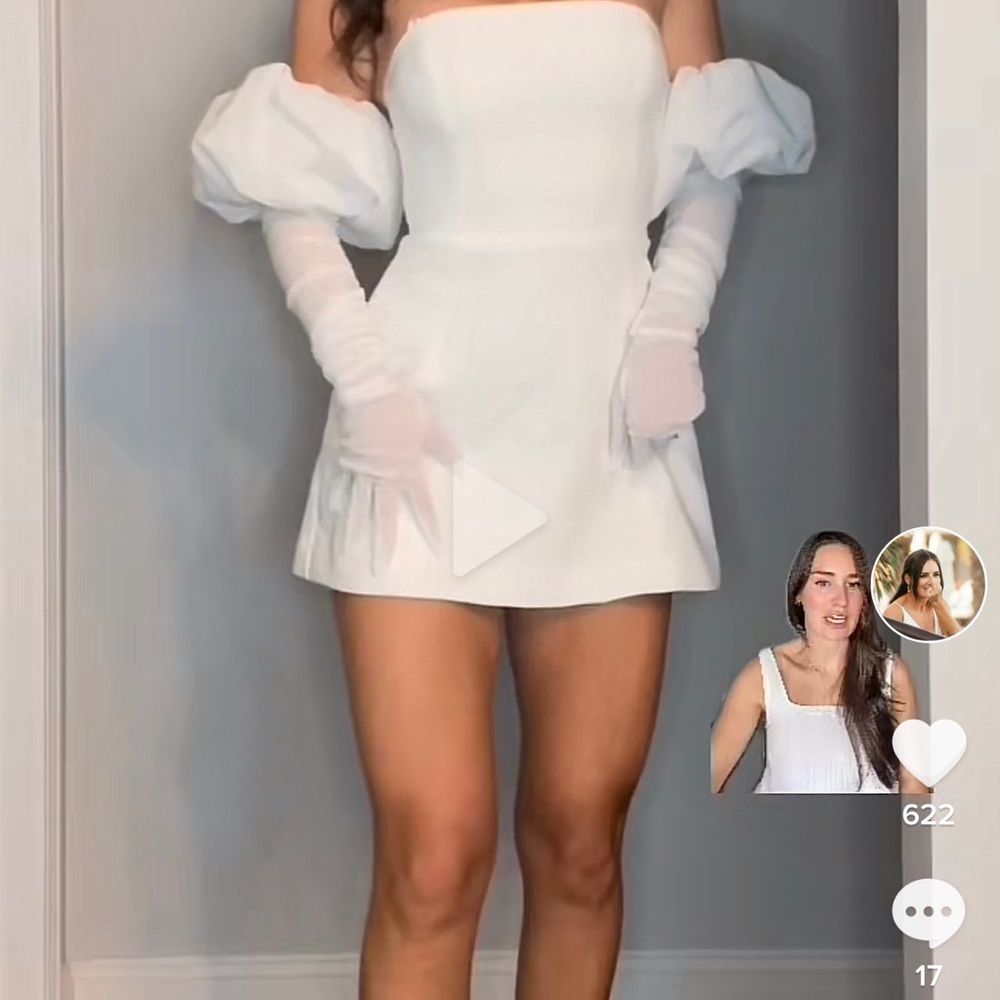 Brand new white mini dress from revolve